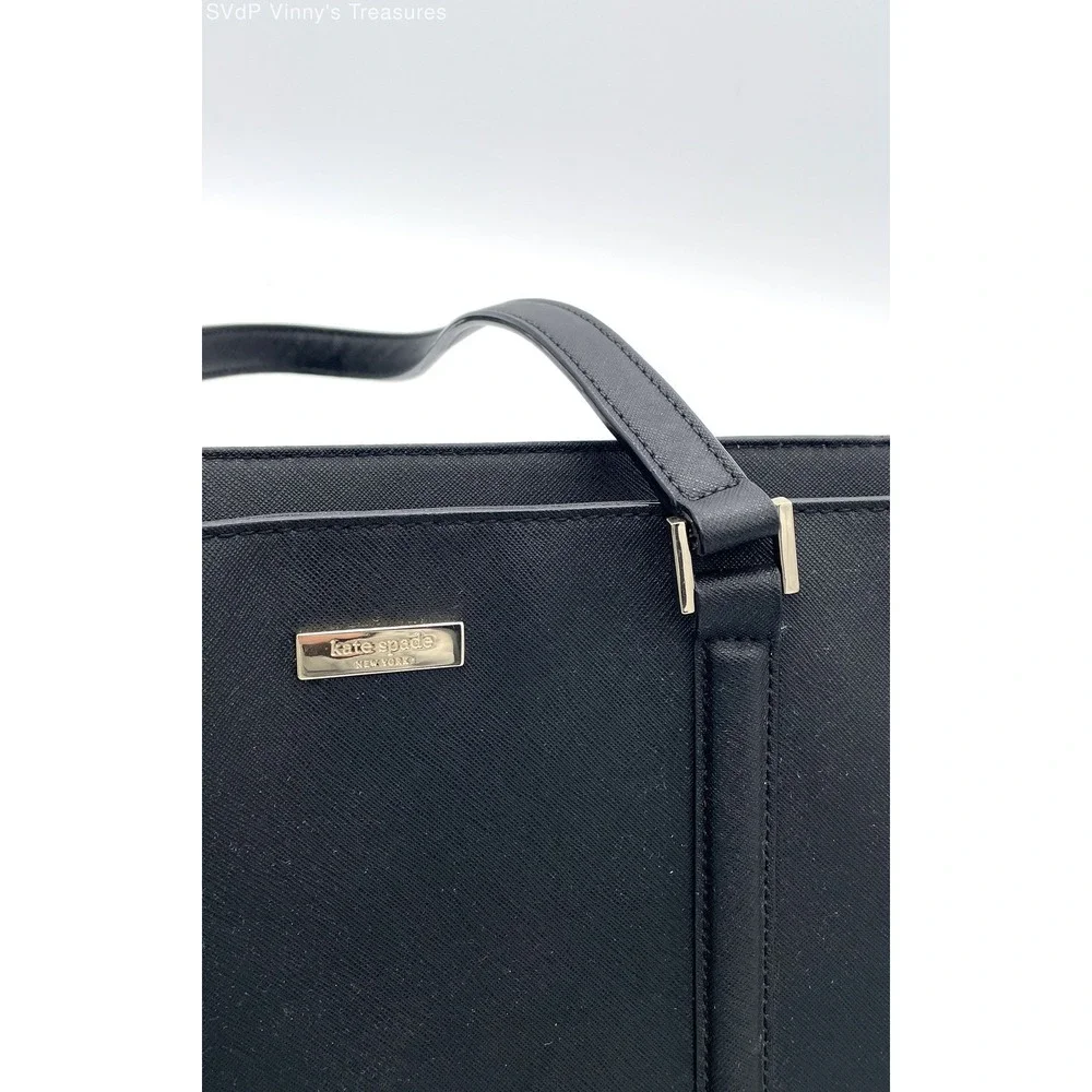 Kate Spade Large Oversized Leather Workwear Travel Square Tote Book Bag